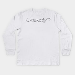 Cancer Zodiac Script Sticker Kids Long Sleeve T-Shirt